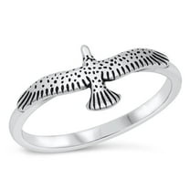 Red Tail Hawk Falcon Ring .925 Sterling Silver Band Jewelry Female Male Unisex Size 10