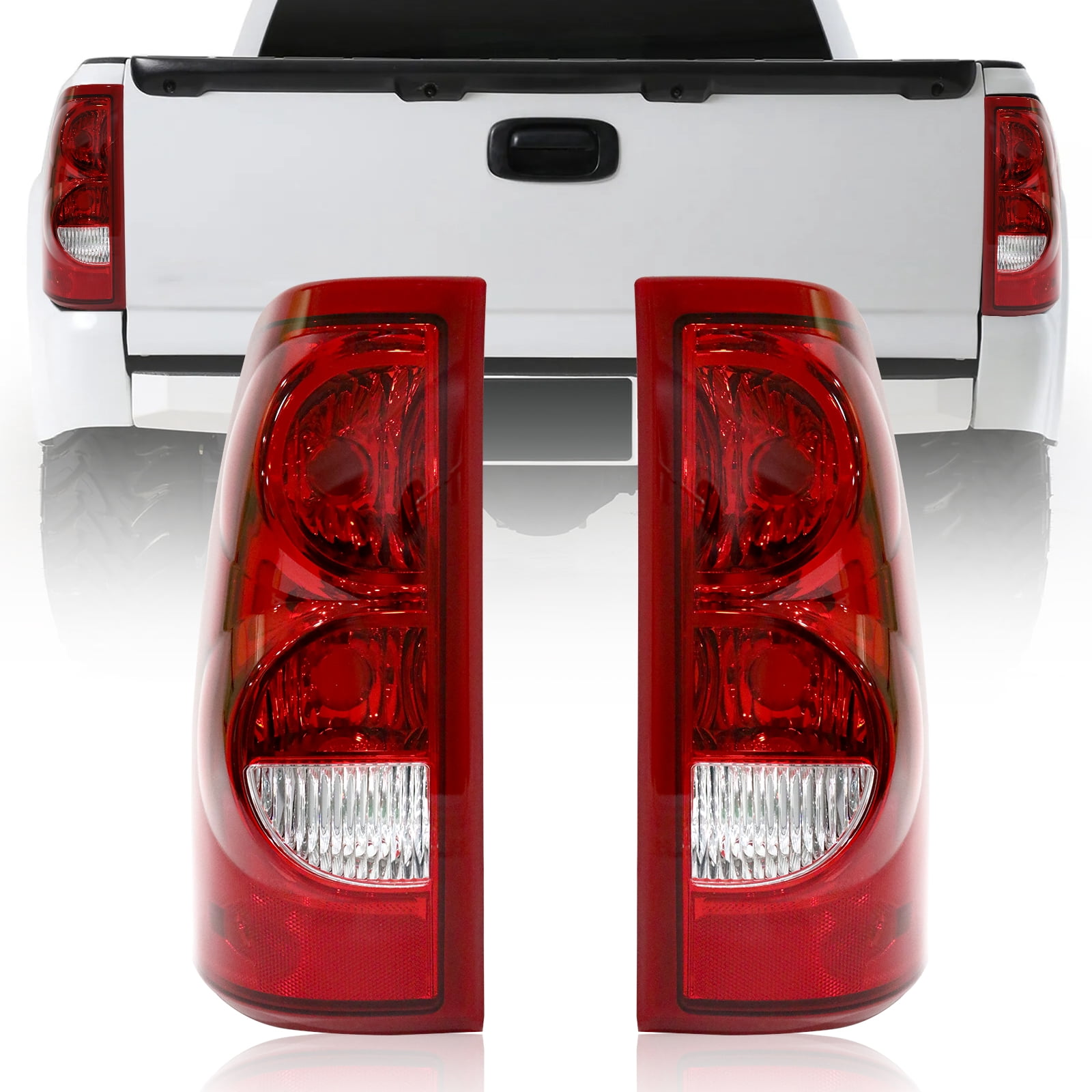 Red Tail Lights For 2003-2006 Chevy Silverado 1500 2500 3500 HD Rear Brake Lamps