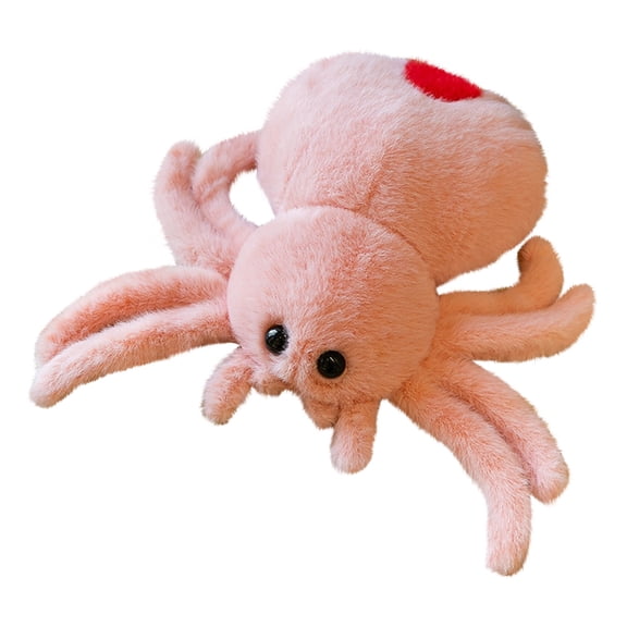 Red Tail Spider Plush – Soft Colorful Arachnid Stuffed Animal for Unique Home Decor & Novelty Gifts for Insect Enthusiasts Pink