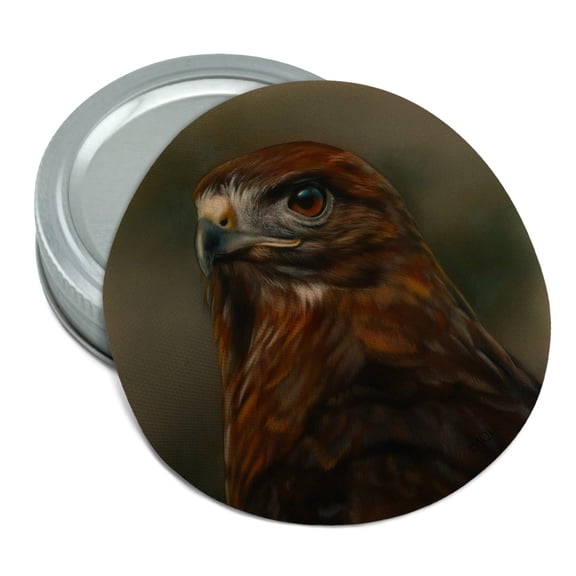 Red-Tailed Hawk Raptor Portrait Round Rubber Non-Slip Jar Gripper Lid Opener