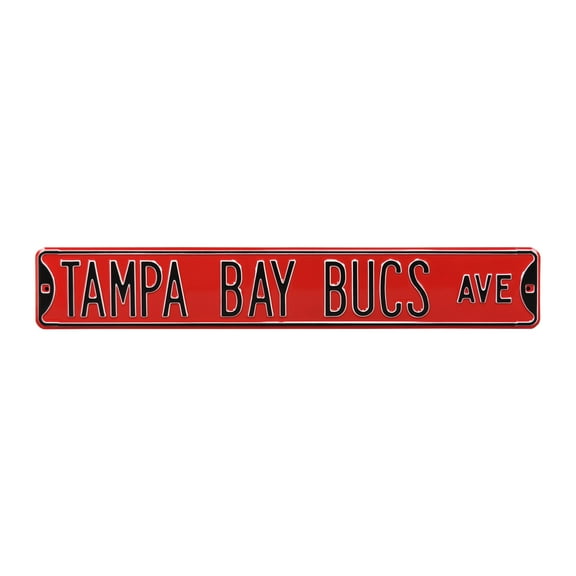 Red Tampa Bay Buccaneers 6" x 36" Steel Street Sign