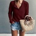 thumbnail image 1 of Red Tank Tops For Women, Spandex Juniors Tops, Androgynous Clothing, Casual Blouses For Women, Spring Tops For Women 2024, Women's Knit Tunic Tops Loose Long Sleeve Button Up V Neck Shirts, 1 of 6