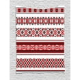 thumbnail image 1 of Red Tapestry, Ukrainian Needlework Illustration Ethnic Traditional Accents Arts and Crafts Theme, Wall Hanging for Bedroom Living Room Dorm Decor, 40W X 60L Inches, Red Black White, by Ambesonne, 1 of 2