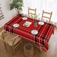 thumbnail image 1 of Red Tartan Plaid Scottish Checkered Rectangular Tablecloth 55"x70" with Lace Edge, Washable Durable Table Cover for Dining, Indoor Outdoor Home Restaurant Decor, 1 of 5