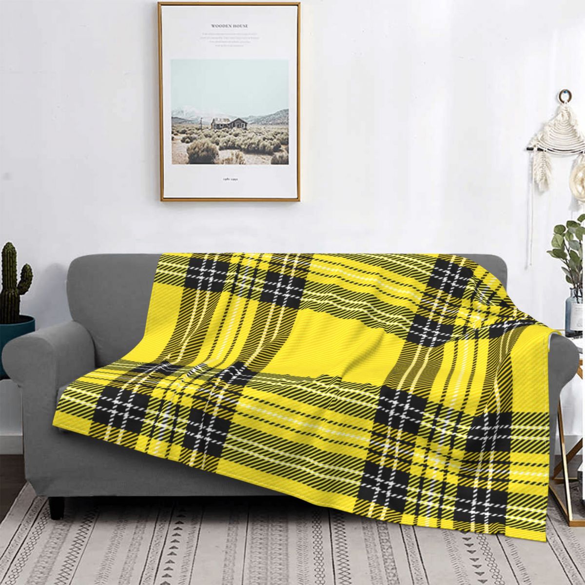 Red Tartan Stewart Clan Throw Blanket Plaid UltraSoft Flannel Blanket