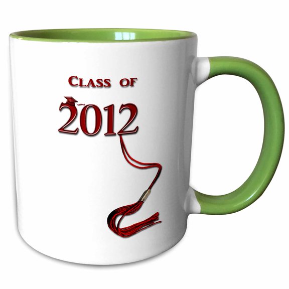3drose, Red Tassel Class of 2012, 11oz Two-tone Green Mug