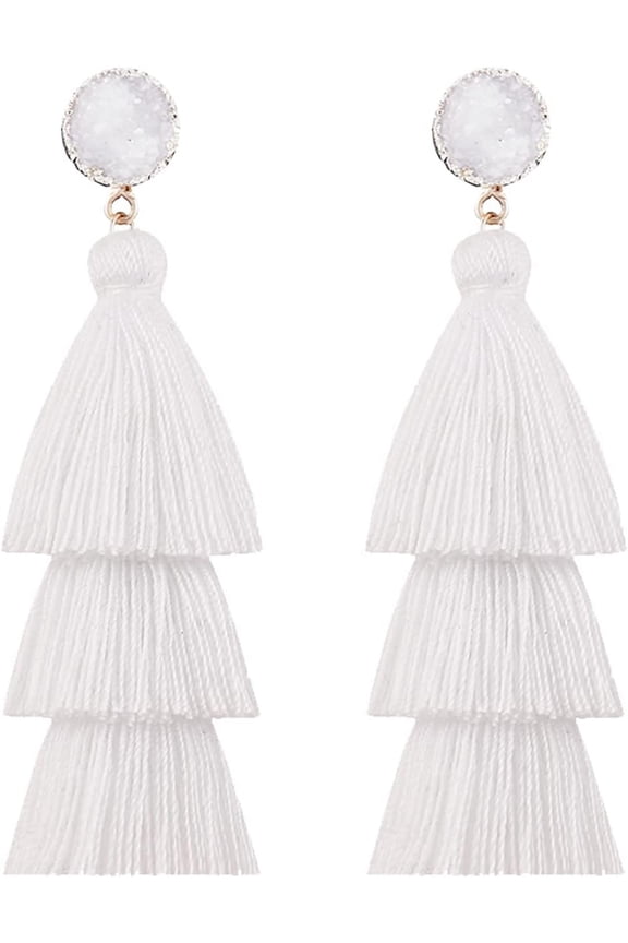 Red Tassel Earrings for Women Layered Tassel Earrings Chritstmas Tassel Dangle Drop Earrings Clearance Items Under 5 Dollars Gifts