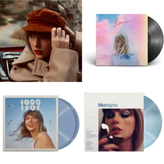 Red (Taylor's Version) (4LP) & Midnights (X) (Moonstone Blue LP Vinyl) & 1989 (Taylor's Version) (2LP/Crystal Skies Blue Vinyl) & Lover (2LP)