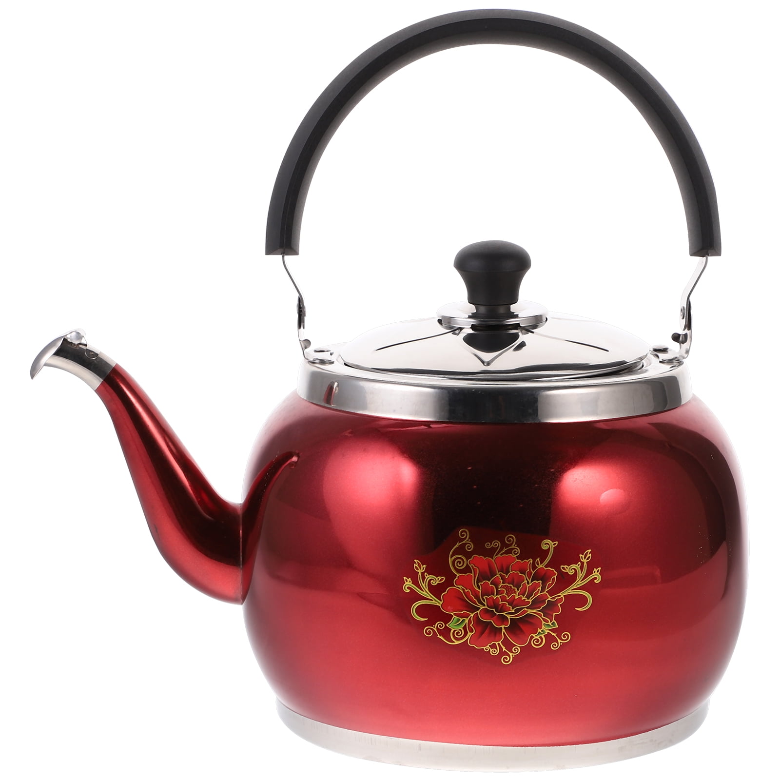 Red Tea Kettles Boiling Water Container Stainless Steel Honk