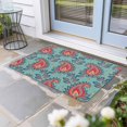 thumbnail image 1 of Red Teal Boho Botanical Door Mat Indoor Outdoor,Southwestern Retro Ethnic Tribal Non Slip Welcome Mat with Rubber Backing,Absorbent Fabric Front Door Mats Entryway Rug for Home Patio Entrance 16"x24", 1 of 9