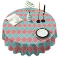 thumbnail image 1 of Red Teal Checkerboard Checkered Pattern Round Tablecloth 60"x60",Wrinkle Wipeable Table Cloth for Kitchen Dining Room Picnic Patio Party, 1 of 6