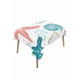 thumbnail image 1 of Red Teal Starfish Coastal Table Cloth, Summer Beach Nautical Coral Sea Waterproof Tablecloth for Rectangle Tables, Reusable Washable Fabric Table Cover for Restaurant Kitchen Dining Tables 60"x84", 1 of 6