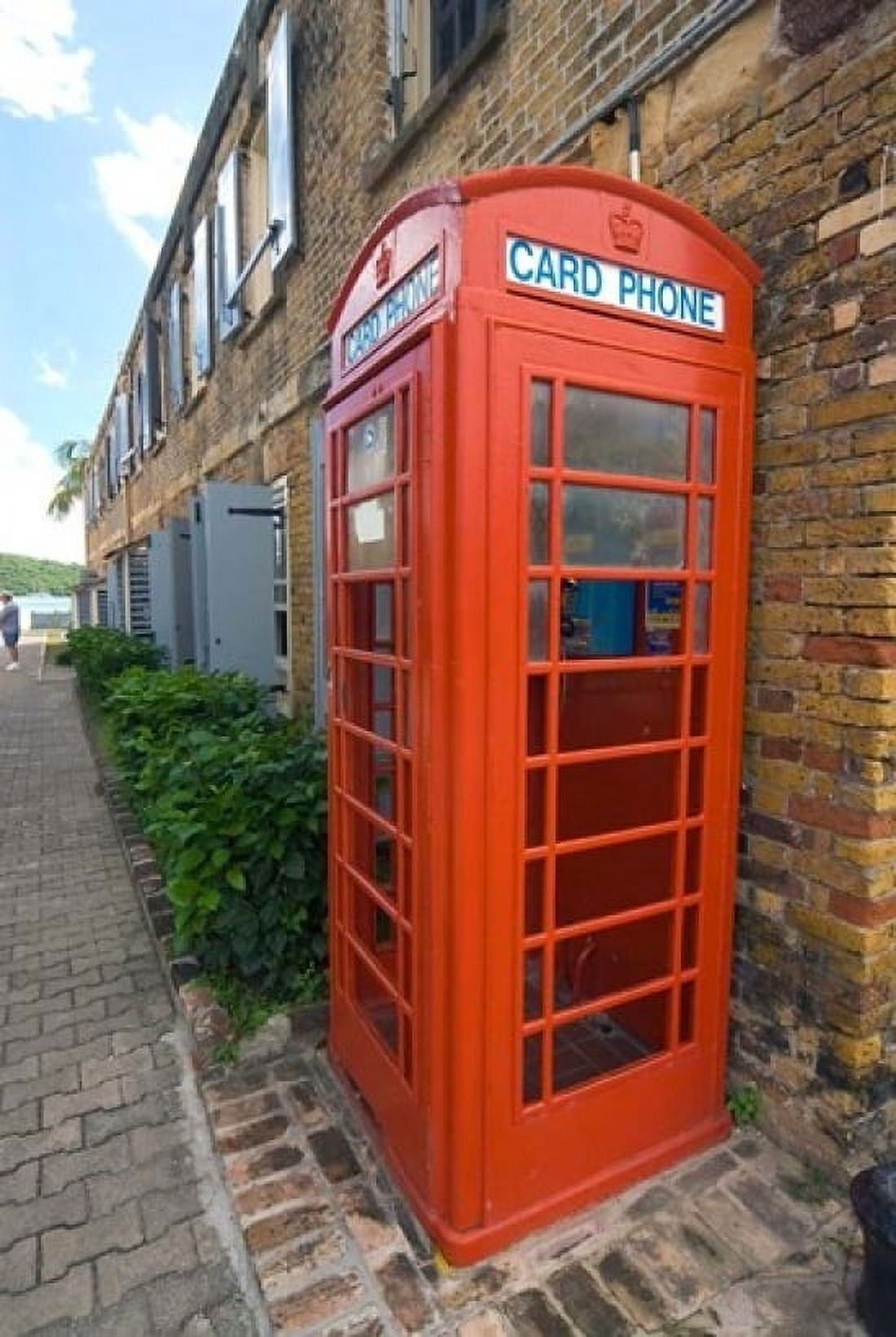 Red Telephone box Nelsons Dockyard Antigua Canvas Art - Nico Tondini DanitaDelimont (24 x 36)