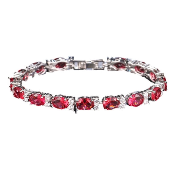 Red Tennis Bracelets For Women Multiple Colors Bracelets Birthstone Bracelets Silver Bracelets Charm Fine Jewelry Birthday Jewelry For Women As Christmas Gifts