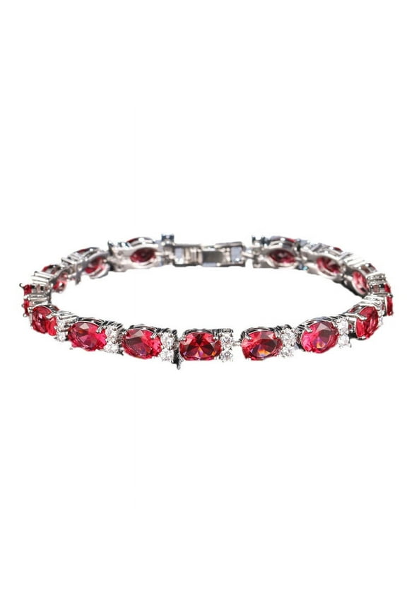 Red Tennis Bracelets For Women Multiple Colors Bracelets Birthstone Bracelets Silver Bracelets Charm Fine Jewelry Birthday Jewelry For Women As Christmas Gifts