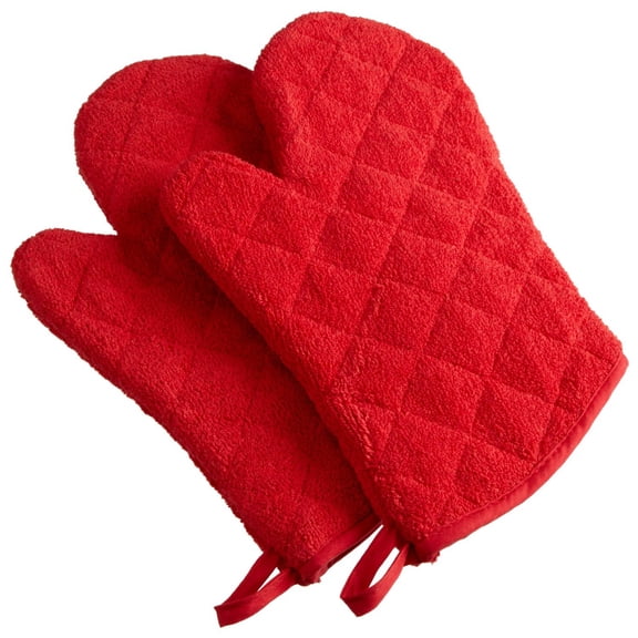 Red Terry Oven Mitt (Set of 2)