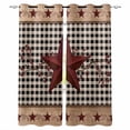 thumbnail image 1 of Red Texas Star Farmhouse Black Out Curtains 54 Inch Long, Short Curtains for Small Window, Black Plaid Berry Country Room Darkening Farmhouse Window Curtains for Kitchen Bedroom 42"x54" 2 Panels, 1 of 8