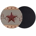 thumbnail image 1 of Red Texas Star Farmhouse Coasters Set of 2, Absorbent Coasters for Drinks, Black Plaid Berry Country Coaster for Desk Coffee Table Protection, Home Decor House Warming Gifts 4", 1 of 8