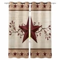 thumbnail image 1 of Red Texas Star Rustic Blackout Curtains for Bedroom, Farmhouse Berry Brown Wooden Thermal Insulated Kitchen Drapes with Grommets, Light Blocking Window Treatment, 2 Panels 42" x 45", 1 of 7
