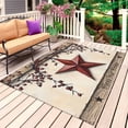 thumbnail image 1 of Red Texas Star Rustic Outdoor Rug for Patio/Deck/Porch, Non-Slip Large Area Rug 6 x 9 Ft, Country Star Berries Wooden Indoor Outdoor Rugs Washable Area Rugs, Reversible Camping Rug Carpet Runner, 1 of 8