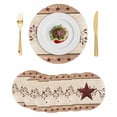 thumbnail image 1 of Red Texas Star Rustic Round 15 Inch Placemats Set of 6, Farmhouse Berry Brown Wooden HeatResistant Non Slip Place Mats for Dining Table, Wipeable Braided Kitchen Table Mats for Housewarming, 1 of 9