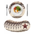 thumbnail image 1 of Red Texas Star Rustic Round 15 Inch Placemats Set of 8, Country Star Berries Wooden HeatResistant Non Slip Place Mats for Dining Table, Wipeable Braided Kitchen Table Mats for Housewarming, 1 of 8