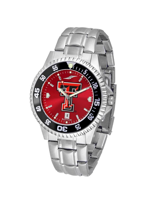 Red Texas Tech Red Raiders Competitor Steel AnoChrome Color Bezel Watch