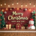 thumbnail image 1 of Red Theme Christmas Banner Christmas Tree Design Holiday Backdrop Gift Decorations Snowflake Pattern New Year Display for Christmas Party New Year Celebration Family Reunion, 1 of 9