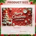 thumbnail image 1 of Red Theme Christmas Banner Silver Decoration New Year Banner Christmas Tree Design Reindeer Pattern Holiday Banner for Christmas Party New Year Celebration Holiday Decoration, 1 of 9