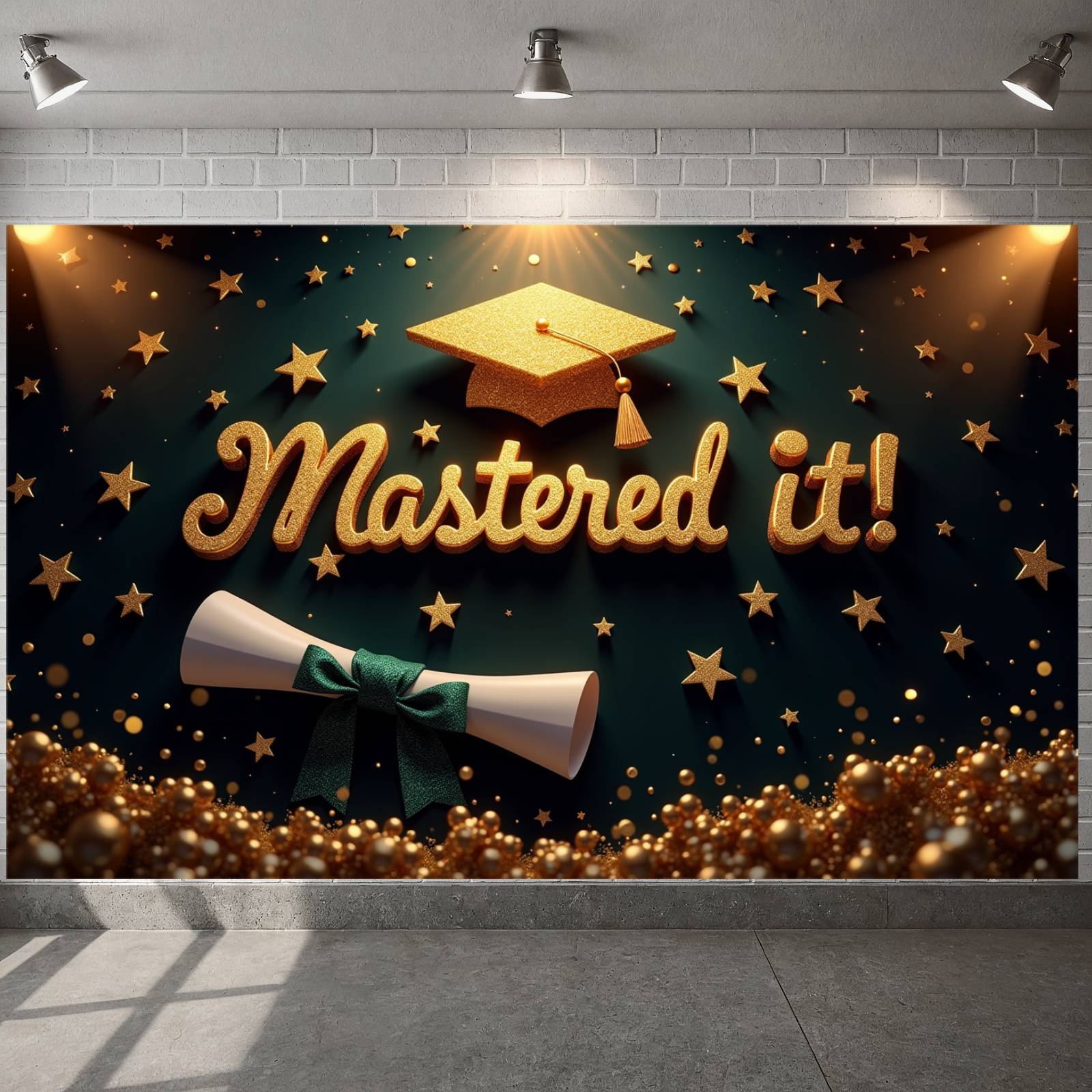 Red Theme Graduation Banner Colorful Balloons Graduation Backdrop ...