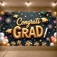 thumbnail image 1 of Red Theme Graduation Banner Colorful Balloons Graduation Backdrop Graduation Cap Tassel Design Grad Celebration Background for Graduation Ceremony Grad Party Photo Backdrop, 1 of 9