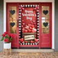 thumbnail image 1 of Red Theme Valentine's Day Banner Heart Pattern Heart Display Cookie Design Gingham Bow Romantic Backdrop for Valentine's Day Party Romantic Dinner Love Celebration, 1 of 9