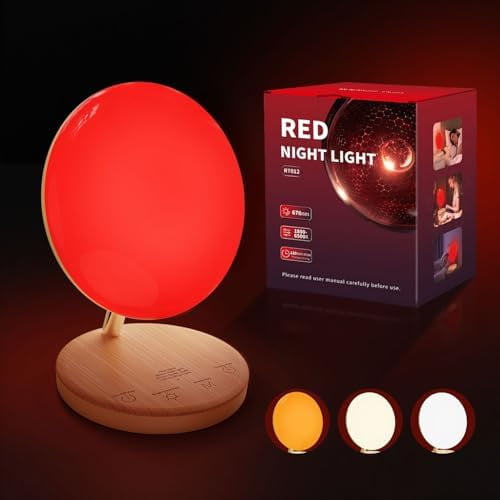 Red Therapy Night Light for Sleep Aid, Baby Nursery & Bedrooms - 670nm Bedside Lamp with Timer/Dimmer, Amber Light & Daylight Modes$$Tools & Hardware Other