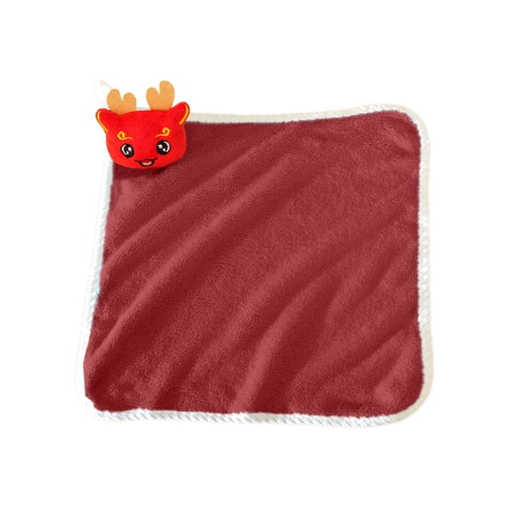 Red Thickened Hand towel Flannel Fabric Hangable Kitchen Dishcloth Decorative Childrens Cute Cartoon Design Soft and Absorbent