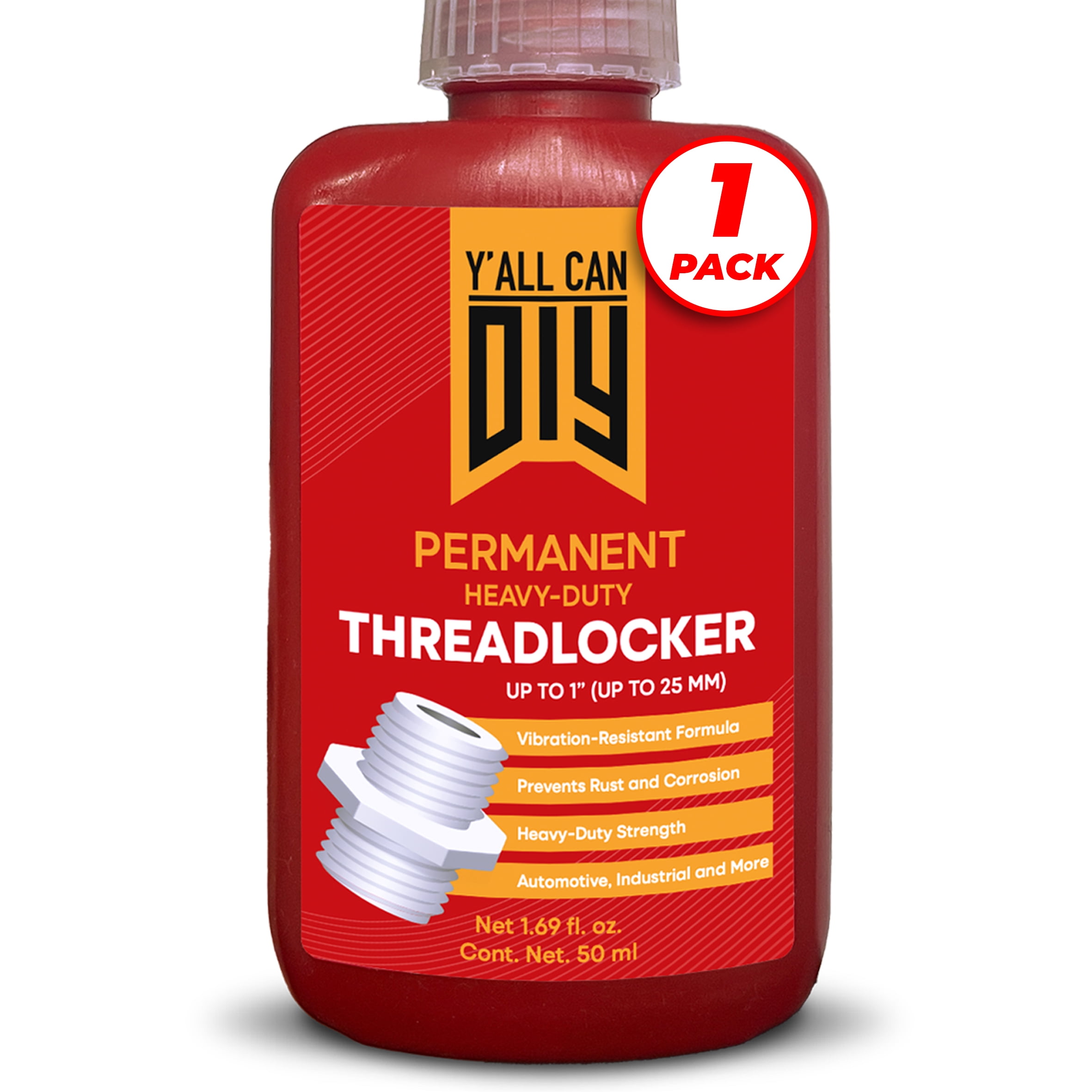 Y'ALLCANDIY Red Threadlocker Permanent Industrial Sealant for Nuts in
