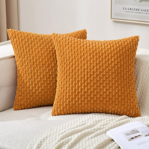 Red Throw Pillow Covers Soft Corduroy Decorative Set of 2 Boho Striped Pillow Covers Pillowcases Farmhouse Home Decor