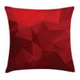 thumbnail image 1 of Red Throw Pillow Cushion Cover, Triangular Mosaic in Shades of Red with Low Poly Effect Geometric and Abstract, Decorative Square Accent Pillow Case, 16 X 16 Inches, Ruby Red Scarlet, by Ambesonne, 1 of 2
