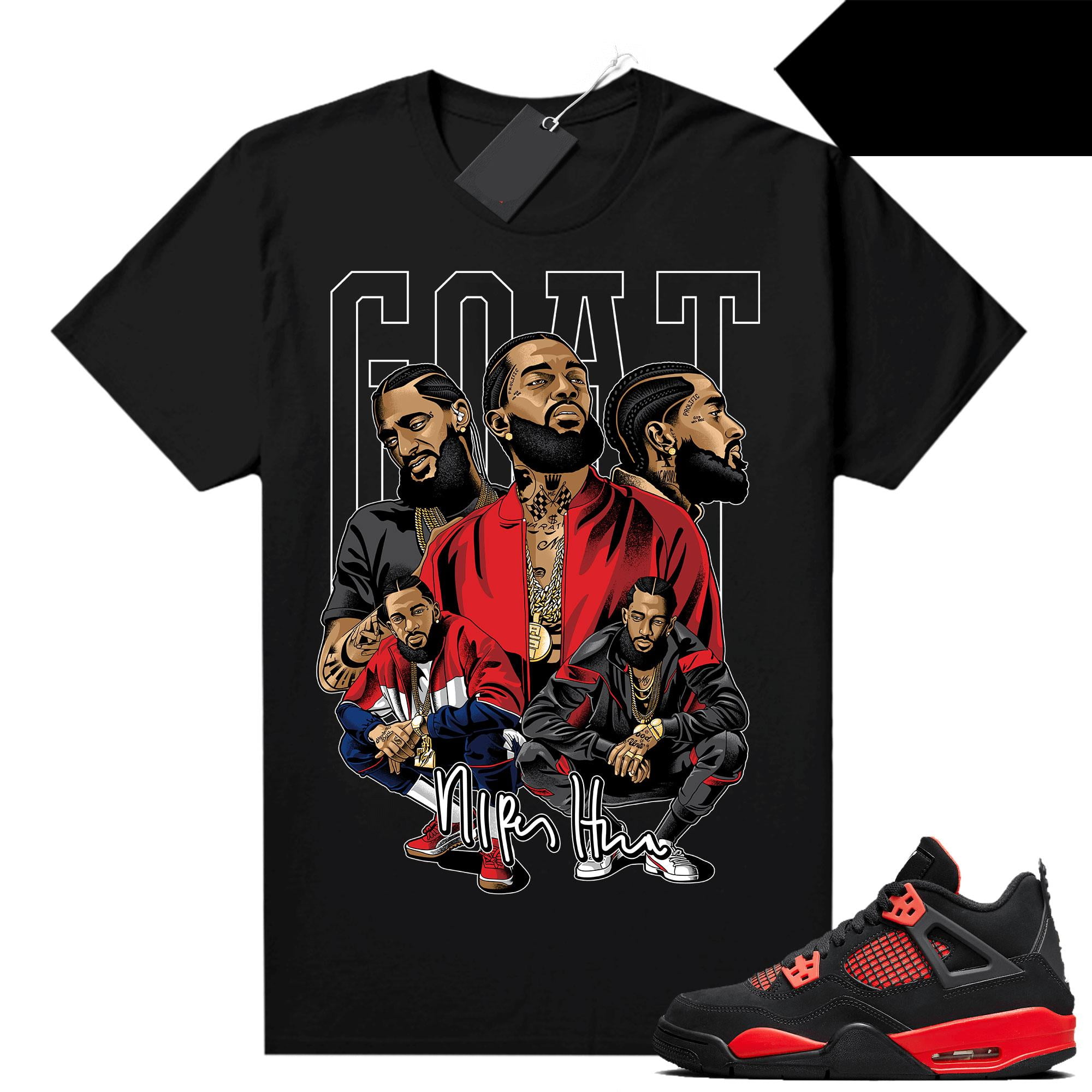 Red Thunder 4s Sneaker Match Tees Black GOAT Nipsey Walmart