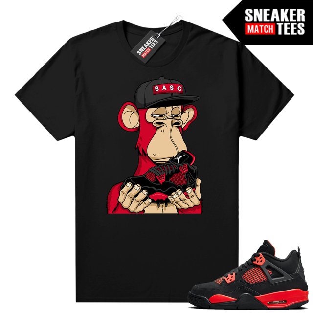 Red Thunder 4s shirts to match Sneaker Match Tees Bored Ape Sneakerhead