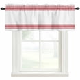 thumbnail image 1 of Red Ticking Vertically Stripe Window Valance Curtain Simple Style White Rod Pocket Short Curtain for Living Room, Bedroom & Kitchen Window Decor 54x18in, 1 of 8