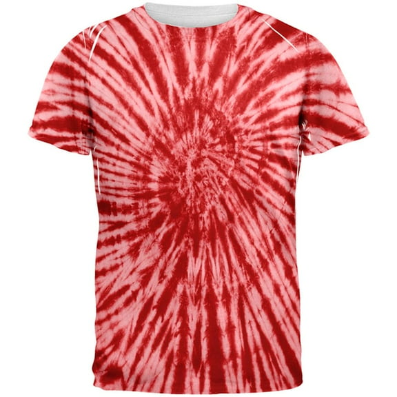 Red Tie Dye All Over Adult T-Shirt - Small