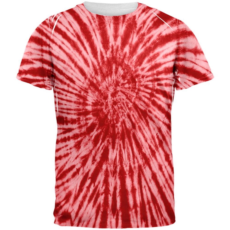 Red Tie Dye All Over Adult T-Shirt - X-Large - Walmart.com