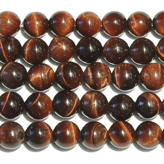 Red Tiger Eye 6mm Round Beads - 8 Inch Strand