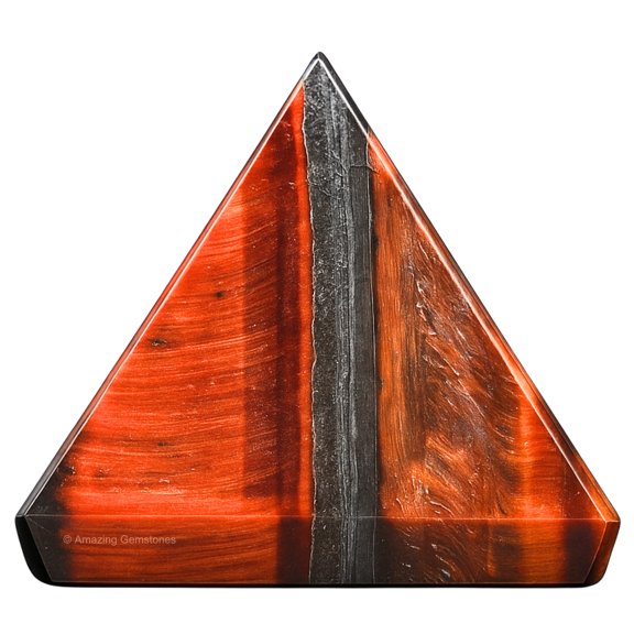 Red Tiger Eye Crystal Pyramid 1" Inch