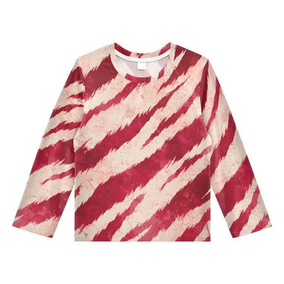 Red Tiger Pattern Boys' Rash Guard Shirts UPF 50 Plus Sun Protection Short Sleeve Swim Tees 3T