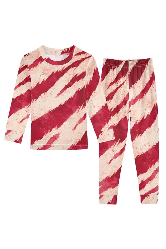 Red Tiger Pattern Cotton Pajamas 2 Piece Set Sleepwear Soft and Comfortable Homewear Nightwear
