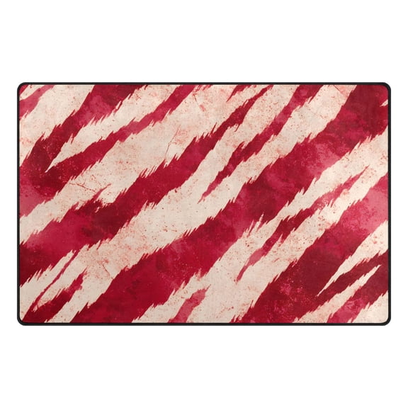 Red Tiger Pattern Memory Foam Area Rug 31"x20" Non Slip, Absorbent, Fade Proof for Living Room, Bedroom, Office