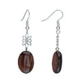 thumbnail image 1 of Red Tigers Eye Lotus Drop Earrings, 1 of 1
