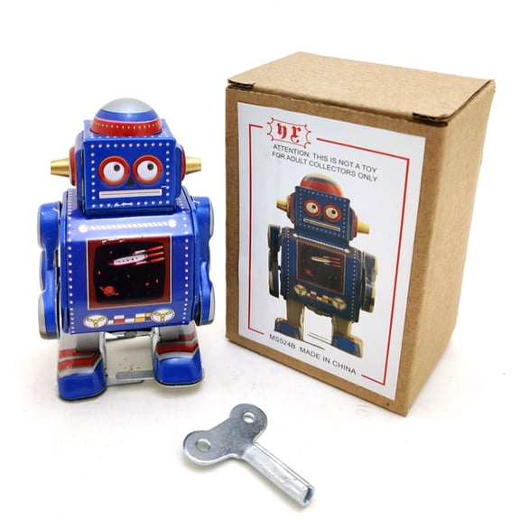 Red Tin Robot Robots Metal Wind Up Robot Toy Decorative Vintage Iron Toy for Red Clockwork Collector S Item Unique Miniature Figurine