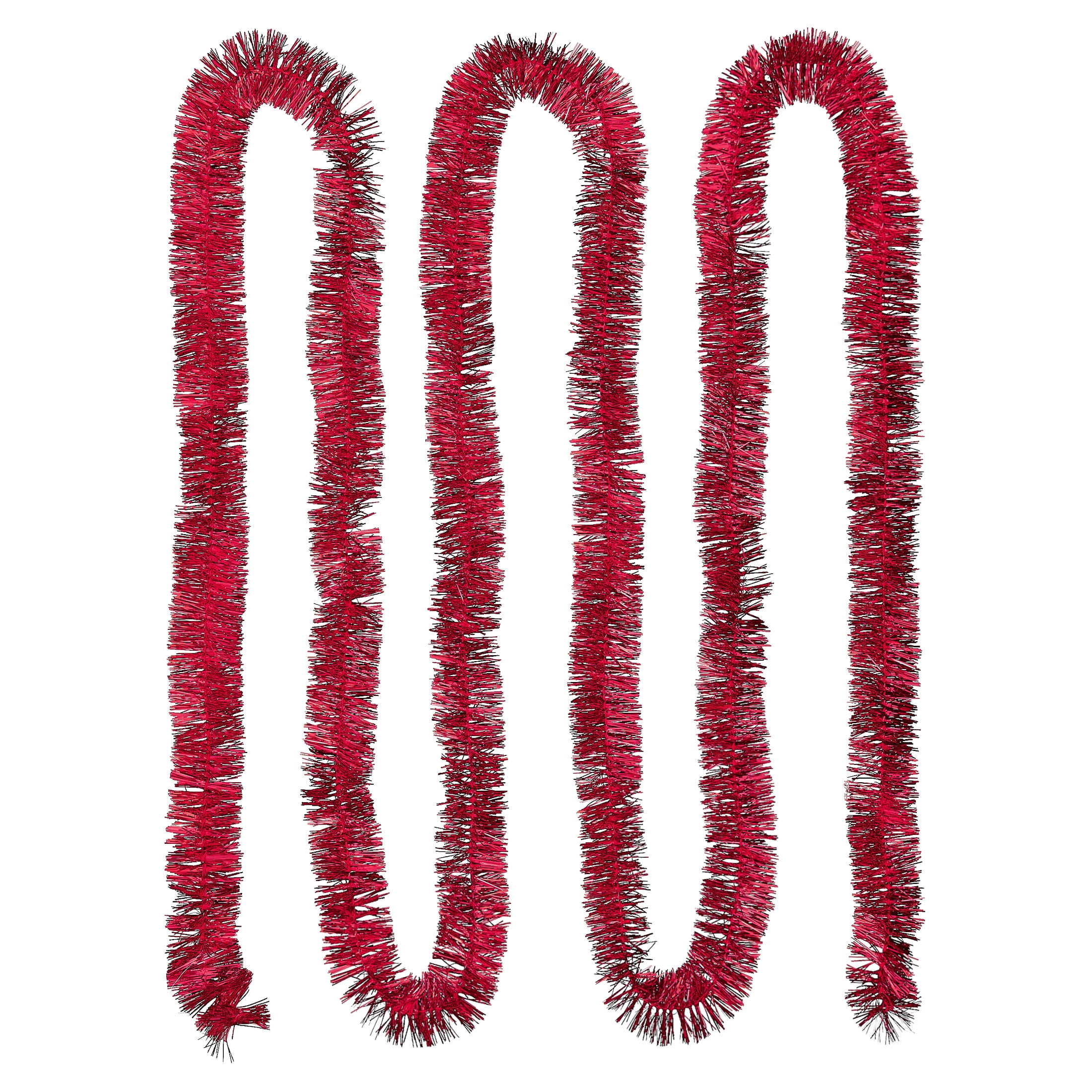 Tinsel Christmas Garland, Red, 12', by Holiday Time